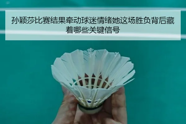 孙颖莎比赛结果牵动球迷情绪她这场胜负背后藏着哪些关键信号